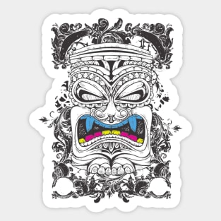 Trendy Hawaiian Tiki Mask Totem Collection Sticker